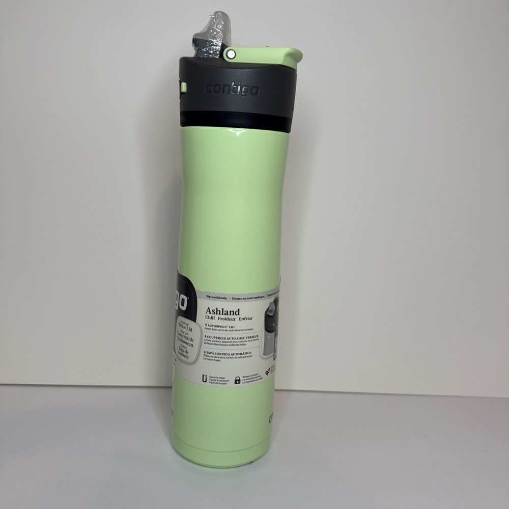 Contigo 24 oz. Ashland Chill Insulated Stainless Steel Water Bottle Green NEW - Picture 9 of 16
